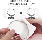 SEVENWELL 50pcs Jewelry Cleaning Cloth White Polishing Cloth for Sterling Silver Gold Platinum Small Silver Polish 8x8cm