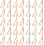 100 Pcs Mini Wood Display Easel Stands 5 Inch Small Wooden Canvas Easels A-Shaped Tripod Small Easels Arts Crafts Easels for Small Canvas Holder, Crafts, Signs, Photos, DIY Crafts, Home Decoration