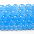 4MM Natural Stone Aquamarine Blue Chalcedony Beads Round Loose Beads for Jewelry Making Bracelet 180pcs 2 Strands 32"