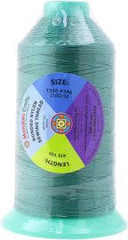 Mandala Crafts Bonded Nylon Thread Aquamarine Heavy Duty Sewing Threads - 415 YDs Size 346 210D T350 Tex 350 Thread for Leather Jeans Weaving Outdoor Marine Upholstery Threads