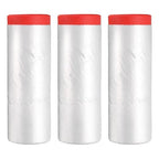 uxcell Pre-Taped Masking Film, 7.9ft x 66ft High-Tack Painters Tape Plastic Drop Cloth with High-Tack Painters Tape for Painting Protection Red 3Pcs