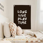 Playroom Decor,Play Room Wall Decor, Long Live Playtime Linen Banner,Baby Nursery Decor Wall Hanging Flag for Bedroom Playroom Classroom Kids Rroom 18x25 Inch