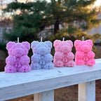 2PCS Rose Bear Silicone Mold,3D Teddy Bear Candle Making Molds,Silicone Epoxy Resin Mould,Ornament for DIY Wax Candle Art Craft Cake Chocolate Home Decor Valentine Gifts Birthday Gift（MINI）