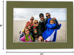 8x10 Mat Bevel Cut for 5.5x8.5 Photos - Acid Free Dill Green Precut Matboard With Backing Board and Crystal Clear, Self Seal Photo Mat Bag - For Pictures, Photos, Framing - 4-ply Thickness
