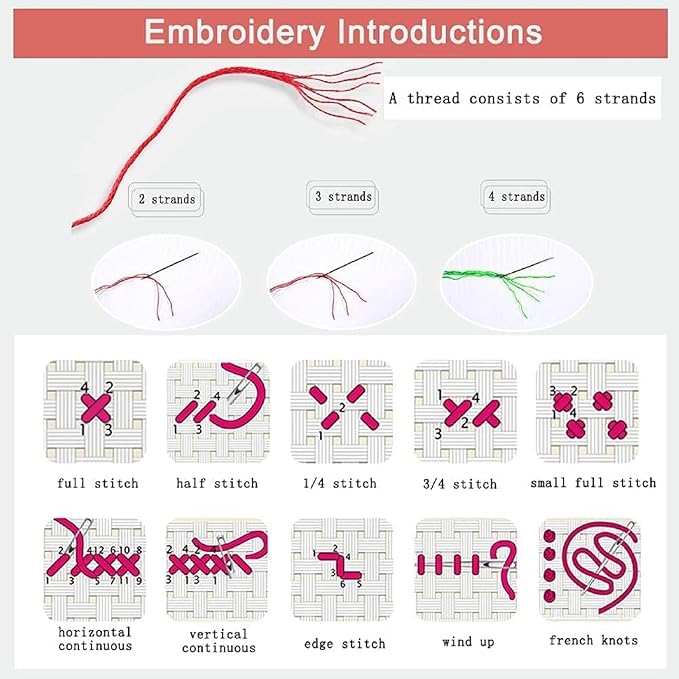 DMCXART Counted Cross Stitch Kits for Adults Needlepoint Kits Unprinted Cross Stitching Embroidery Kit 11CT Cross Stitch Supplies-Colorful Flowers Succulent Plants 18x18 inch
