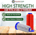 Mandala Crafts Neutral Heavy Duty Thread - 6000 Yds Tex 70 Thread - Bonded Polyester Thread Outdoor Marine Upholstery Threads