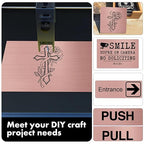 5PCS Laser Engraving Double Color ABS Plastic Sheet,Two-Tone Laserable Engraving Plastic Sheets for Name Badge,Office Label,Laser Product,Size 11.73" x 11.73",Brushed Rose Golden/Black