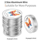 16 Gauge(1.5mm) Aluminum Wire 164 Feet(50M) KSVZS Bendable Metal Wire for Crafts, Sculpting, Armature, Jewelry Making【3-in-1】+18Gauge(1.0mm) 32.8Ft(10M)+1 Pliers(Silver)…