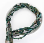 Natural Moss Agate Rectangle Tube Beads 4x13mm 38cm/str Loose Semi Gemstone Stone Beads for Making Bracelets Necklace Earrings