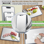 Titanium Cutting Board Double-sided non-slip silicone edging Pure Titanium Cutting Boards for Kitchen - Double-Sided Food-Grade Chopping Board Non-Stick Durable and easy to clean (Medium)