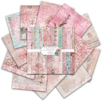 Pink Lace Scrapbook Paper Vintage Flower Pattern Papers Pad 12×12,24 Sheets Double-Sided Bobo Floral Scrapbooking CardStock Paper Pad for Holiday Cardmaking DIY Origami Papers.