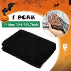 Boao Halloween Cheese cloth 39.37 x 393.7 Inch Black Cheesecloth Roll for Crafts Large Cotton Muslin Gauze Fabric for Halloween Outdoor & Indoor Spooky Decoration