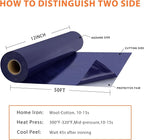 RENLITONG Navy Iron on Vinyl 12Inch by 50ft Roll HTV Heat Transfer Vinyl for T-Shirt HTV Rolls for All Cutter Machine - Easy to Cut & Weed for Heat Transfer Design