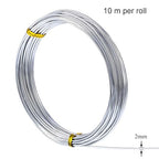 TecUnite Aluminum Craft Wire for Sculpting Armature Bendable Craft Wire for DIY Jewelry Making (2 Rolls,Silver,10 M x 2 mm)