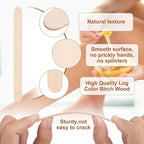 3000pcs 4.5" Wooden Craft Sticks, Popsicle Sticks for Waxing, Ice Cream Sticks, Wooden Sticks for Crafts, Hair Removal and Waxing Supplies, Creative Designs and Home Art Projects