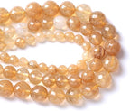 90pcs 4mm Natural Faceted Tea Watermenlon Jade Stone Beads for Jewelry Making Energy Healing Beads DIY Bracelet Necklace Accessories 15" (4mm, Faceted Tea Yellow Jade)