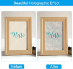 PATIKIL 11.7x8.3" Holographic Sticker Paper, 20Sheets A4 Polypropylene Self-Adhesive Transparent Waterproof Laminate Overlay Film for Photo Cards Scrapbook Decorations, Christmas Ribbon