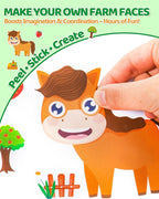Aowplc 48 Sheets Farm Animal Make‑a‑Face Stickers for Kids & Toddlers – 12 Unique Mix‑and‑Match Designs – Farm Party Favors, Birthday Supplies, Activities & Crafts