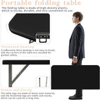 Set of 2 Square Folding Table 34in Multi-Functional Portable Folding Card Table with Carrying Handle for Indoor Outdoor Camping,Picnic, Office, Party Use HDPE Plastic Tabletop with Metal Frame(Black)