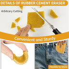 12 Pcs Rubber Cement Eraser - Glue and Residue Eraser Rubber Cement Cleaner for Removing Adhesive & Residues from Paper Plastic and More