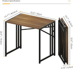Folding Computer Desk 32 inch Writing Gaming Computer Camping Table, No Assembly Required Home Office Desk, Espresso