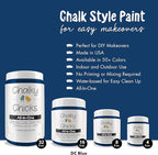 Chalky Chicks All-in-One Chalk Paint for Furniture or Cabinet - 4 Fl Oz - Matte Finish DC Blue Navy Blue for Metal, Wood Furniture Paint - No Sanding All-in-One for Home Decor & Crafts, USA Made