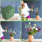 Acrux7 8 Pack Floral Foam Blocks 9x4.3x3 Inch Florist Foam Bricks for Fresh and Artificial Flowers Dry and Wet Foam Bricks Flower Arrangement Supplies for Wedding, Garden, Home, Office (Green)