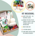 Woolbuddy 𝗡𝗲𝗲𝗱𝗹𝗲 𝗙𝗲𝗹𝘁𝗶𝗻𝗴 𝗦𝘁𝗮𝗿𝘁𝗲𝗿 𝗞𝗶𝘁 𝗳𝗼𝗿 𝗔𝗱𝘂𝗹𝘁𝘀 & 𝗞𝗶𝗱𝘀 – 40 Wool Colors, Core Wool, Felting Supplies, 4 Needles, Pad & Guide – DIY Animal Craft Kit for Creatives