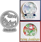 Mvchifay Cutting Dies Happy Birthday Metal Stencils Scrapbooking Tool DIY Emboss Paper Card Making (Christmas Snowball-12.2x10.3cm)
