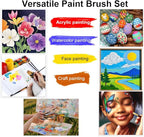 Transon Artist Paint Brush Set of 12 for Acrylic Watercolor Gouache Oil Craft Painting Red