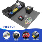 Card Deck Box,X-Large Premium Trading Card Storage Case with Mat and Dice Compartment,Magnetic Game Deck Display Case Compatible with MTG/TCG/Yugioh/Magic/Commander(Black＆Grey)