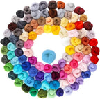 Habbi 100 Colors Needle Felting Wool - Fibre Wool Roving for DIY Craft, Needle Felt Roving for Spinning Blending Custom Colors