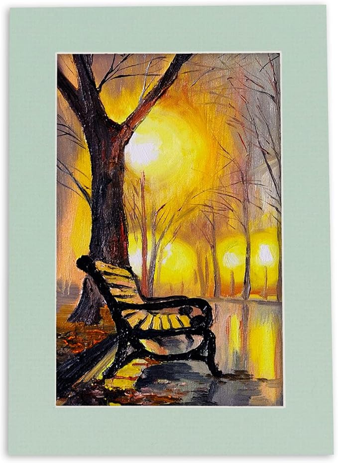 Pack of TEN 8x10 Mats Bevel Cut for 5.5x8.5 Photos - Acid Free Honeydew Green Precut Matboards For Pictures, Photos, Framing - 4-ply Thickness
