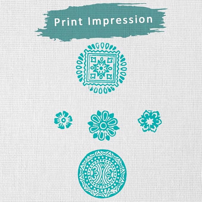 Wooden Stamps for Block Printing on Saree Border, Textile, Clay, Pottery, Tattoo - Indian Textile Printing Blocks | Set of 5 | Hashcart®
