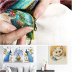 MYFAMIREA Cross Stitch Aida Fabric 11 Count, 59 by 39 Inch Large Size, Classic Reserve Cross Stitch Aida Cloth for Home DIY Embroidery Decoration
