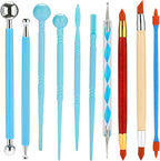 Polymer Clay Tools, Modeling Dotting Tools, Silicone Clay Sculpting Tool, Air Dry Clay Kit for Painting Embossing Scoring Modeling, Nail Art