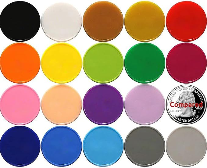 Set of 100 Opaque Plastic Learning Counters Mini Poker Chips Game Tokens with Storage Box (Goldenrod, 1 Inch)
