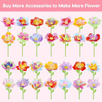 Qirptey Flower Bouquet Craft Kit Accessories DIY Arts and Crafts Toys for Kids Fabric Flower Market Toy Accessories Preschool Learning Birthday Gift for 3 4 5 6 7 Year Old Girls and Boys