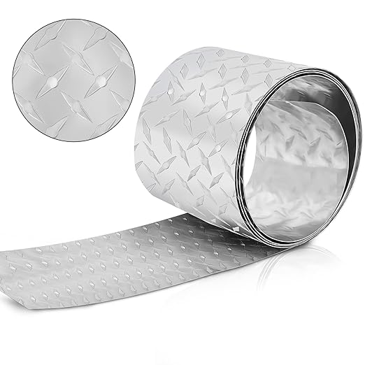 Diamond Plate Sheet Metal Aluminum Heavy Duty Diamond Tread Aluminum Sheet for Wall Covering, Cargo Trailer, RV(120 × 6 Inch)