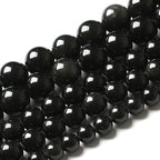 8MM 90pcs Natural Black Obsidian Stone Energy Healing Beads Round Loose Beads for Jewelry Making Bracelet 2 Strands 32"