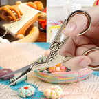 BIHRTC 4.5Inch Embroidery Scissors Sharp Tip Stainless Steel Little Scissors for Knitting Cross Stitch Cutting Embroidery Sewing Handcraft Craft Art Work DIY Tool Gold