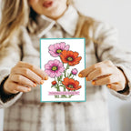 ORIGACH Realistic Cosmos Flower Layering Stencils Set for Card Making, Coreopsis Flower Stencil Template Silicone Stamps and Die Sets for Scrapbooking DIY Crafting