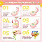 Fabric Flower Bouquets Toys - Arts & Crafts for Kids,Educational Toys for 4 5 6+ Year Old Girls,DIY Toddler Craft Kits for Girls Ages 4-6,Build Your Flower Bouquet, Ideas Birthday Gifts for Girl