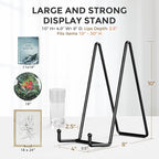 TR-LIFE 10 Inch Large Plate Stands for Display - Metal Plate Holder Display Stand + Picture Frame Holder Stand + Small Easels for Decorative Platter, Book, Plaques, Photo, Tabletop Art (2 Pack)