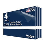 Trotec TroLase | 12"x24"x1/16", 4 Pcs | Light Blue/White | 2 Ply | Modified Acrylic | Laser Engraving Double Color Plastic Sheet | Engraving Blanks for Laser, Saw, Guillotine | Made in USA