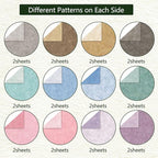 Scrapbook Paper 12x12, Double-Sided Suede Textured Scrapbook Paper Set 24 Sheets/ 24 Designs, Bohemian Patterned Craft Paper for Junk Journals Greeting Cards Album Decoration (Soft Romantic, 12x12 in)