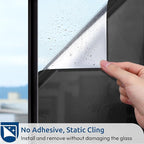 rabbitgoo Window Privacy Film One Way Window Tint for Home, Removable Reflective Heat Sun Blocking Anti UV Glass Door Covering, Mirror Tinting Film House Office, 35.4 in X 6.5 Feet, Black Silver