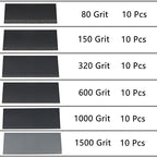 60 Pcs 9x3.6 Inch 8 Grit Mixed Packing Wet and Dry Sandpaper Sheets, Woodworking Furniture/Automobiles/Metal/Lacquer Polishing Sanding Sheets，80/150/320/600/1000/1500 Grit