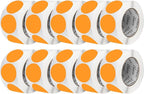 Perco Fluorescent Orange 3-Inch Perforated Circle Dot Sticker Labels — 10 Rolls, 5,000 Round Stickers — with Permanent Adhesive for Moving Boxes, Sale Signage, Displays, Status Messaging—Made in USA