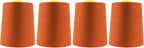 Mandala Crafts 4 Pack of Serger Threads Cones Spools - 20S/2 24000 Yards Polyester Burnt Orange Threads for Sergers Machine and Overlock Quilting Sewing Machine